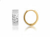Two Tone Diamond Cut Huggie Earrings.