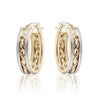 Two Tone Rope Centre With Brushed Edge Hoop Earrings.