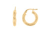 Yellow Gold 15MM Twist Hoop Earrings.