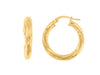 Yellow Gold 20MM Twist Hoop Earrings.
