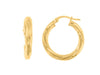 Yellow Gold 20MM Twist Hoop Earrings.