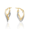 Two Tone Oval Twist D/C Hoop Earrings.