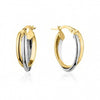 Two Tone Oval Hoop Earrings.