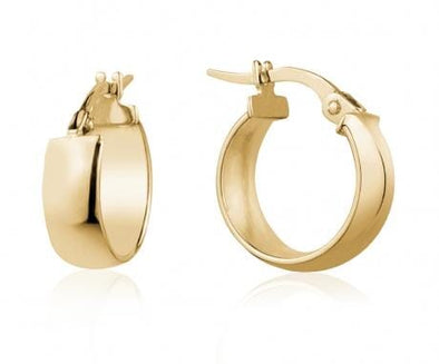 Yellow Gold High Polish Hoop Earrings.