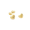 Yellow Gold 2D Filigree Heart Stud Earrings.