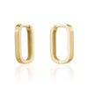 Yellow Gold Rectangle Huggie Earrings.