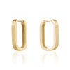 Yellow Gold Rectangle Huggie Earrings.