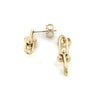 Yellow Gold Drop Stud Earrings.