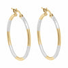Two Tone D/C Hoop Earrings.