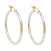 Two Tone D/C Hoop Earrings.