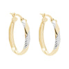 Two Tone D/C Hoop Earrings.20MM