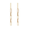 Yellow Gold Paperclip, Dangly Earrings.