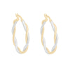 Two Tone 15MM Twisting Hoop Earrings.