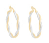 Two Tone 20MM Twisting Hoop Earrings.