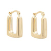 Yellow Gold Soft Square Hoop Earrings.