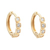 Yellow Gold Cubic Zirconia Huggie Earrings.