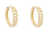Yellow Gold 12MM Cuban Huggie Earrings.