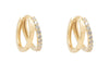 Yellow Gold Cubic Zirconia Huggie Earrings.