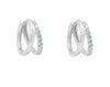 White Gold Cubic Zirconia Huggie Earrings.