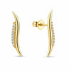 Yellow Gold Cubic Zirconia Drop Earrings.