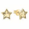 Yellow Gold Textured Star Stud Earrings.