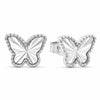 White Gold Textured Butterfly Stud Earrings.