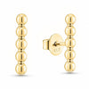 Yellow Gold Beaded Bar Stud Earrings.