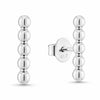 White Gold Beaded Bar Stud Earrings.