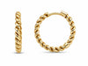 Yellow Gold Twisted Huggie Earrings.