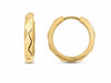 Yellow Gold Geometric Huggie Earrings.