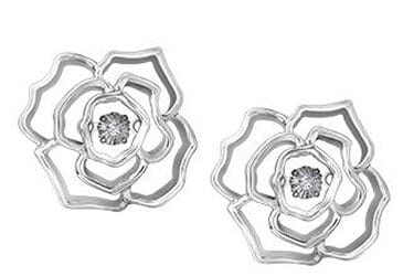 Sterling Silver Canadian Diamond Pulse Stud Earrings