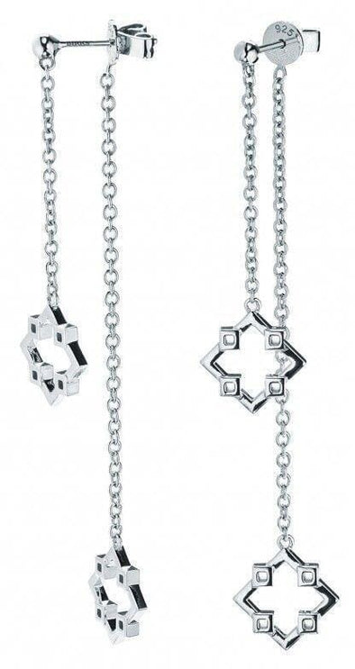 Sterling Silver Double Drop Monogram Earrings