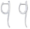 Sterling Silver Twisted White Sapphire Huggie Earrings