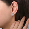Sterling Silver Plain 15mm Grommet Pattern Huggie Earrings.