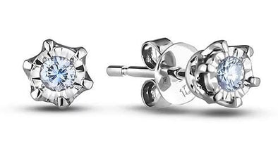 Sterling Silver Canadian Diamond Stud Earrings