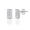 Sterling Silver Lab Grown Diamond Bezel Set Stud Earrings