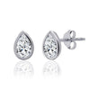 Sterling Silver Lab Grown Diamond Bezel Set Stud Earrings