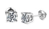 Sterling Silver Lab Grown Diamond Stud Earrings