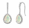 Sterling Silver Opal Beaded Shepherd Hook Earrings.
