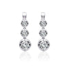Sterling Silver Lab Grown Diamond Mezzaluna Drop Earrings
