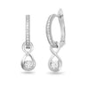 Sterling Silver Lab Grown Diamond Infinity Drop Lever Back Earrings