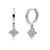 Sterling Silver Lab Grown Diamond Dangly Huggie Earrings