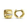 Yellow Gold Vermeil Lab Grown Diamond Grooved Huggie Earrings