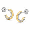 Yellow Gold Vermeil Lab Grown Diamond Fluted Stud Earrings