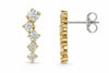Yellow Gold Vermeil Lab Grown Diamond Climber Stud Earrings