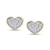 Sterling Silver, Yellow Gold Vermeil Lab Grown Diamond Heart Stud Earrings