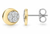 Sterling Silver, Yellow Gold Vermeil Lab Grown Diamond Moon Stud Earrings