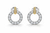 Sterling Silver, Yellow Gold Vermeil Lab Grown Diamond Circle Drop Earrings