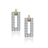 Sterling Silver, Yellow Gold Vermeil Lab Grown Diamond Rectangle Drop Earrings