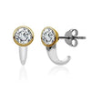 Sterling Silver, Yellow Gold Vermeil Lab Grown Diamond Bezel Set Drop Earrings
